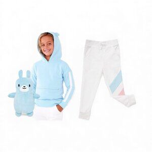 Cubcoats 2 In 1 Transforming Hoodie, Plush & Jogger Set Size 6-7 Yrs Blue White
